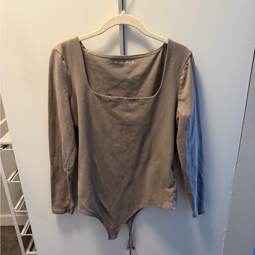 Abercrombie & Fitch Long Sleeve Bodysuit - Beige